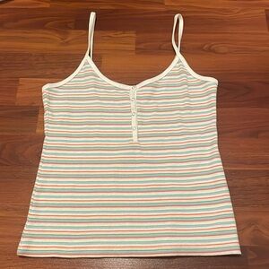 Levi’s Button Up Colored Striped Tank Top. Women’s Size Medium. NEVER WORN.